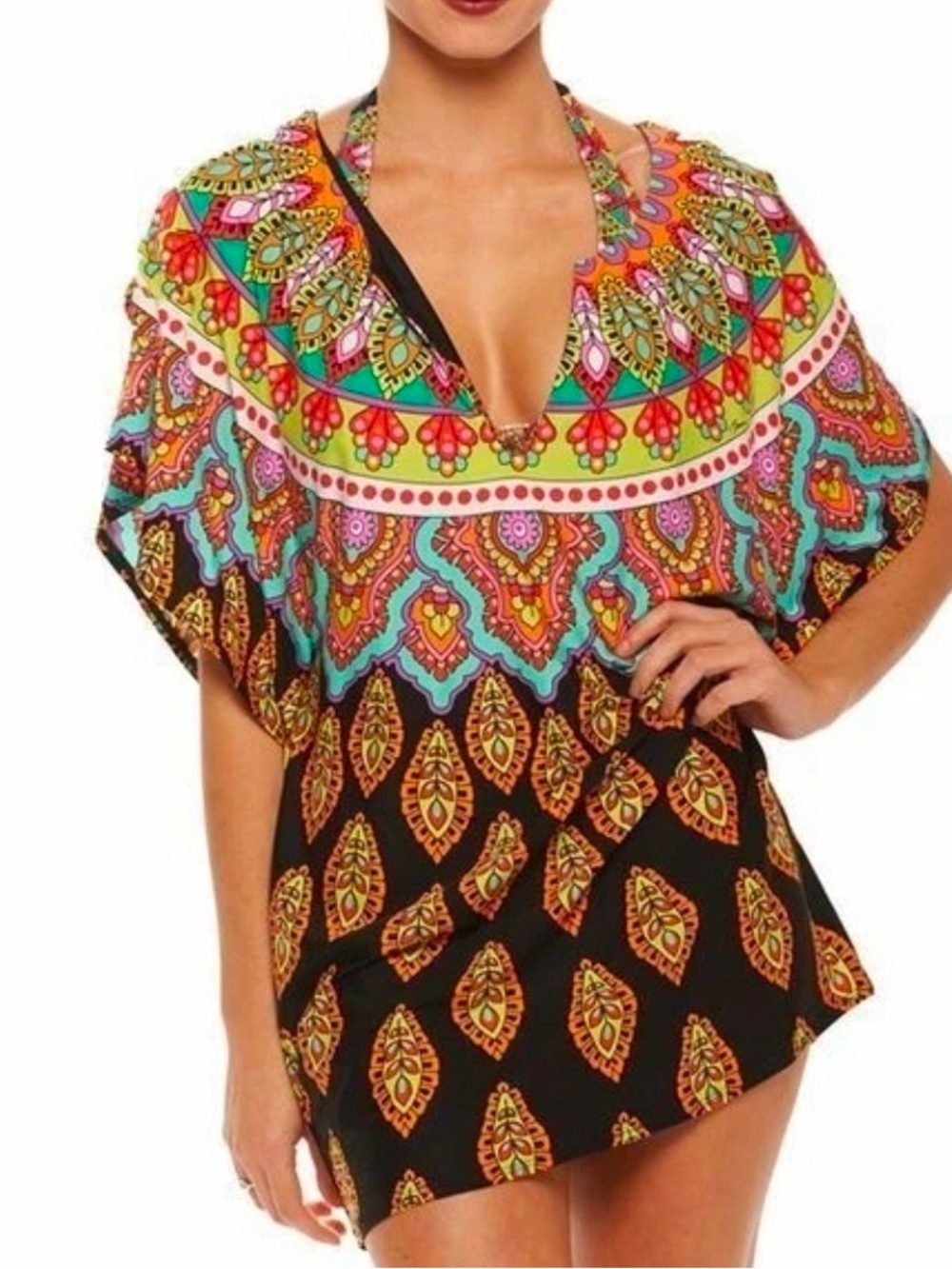 TRINA TURK Moroccan Medallion Tunic Swimsuit Cover-up M Medium